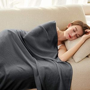 AmyHomie Cooling Blanket, Cool Summer Blanket for Hot Sleepers, Soft Comfy Lightweight Blankets for All Seasons(Dark Gra