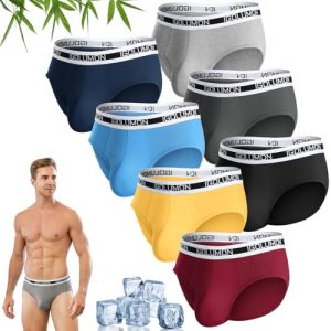 IGOLUMON Mens Bamboo Rayon Briefs 7 Pack Support Pouch No Fly Tag-Free Underwear for Daily Wear
