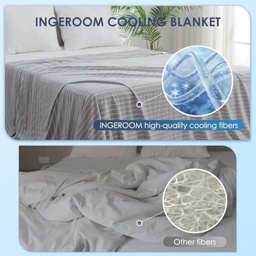 51e9wkuhjrl.jpg INGEROOM Cooling Blanket for Night Sweats, Lightweight Sofa Throw Blanket for Hot Sleepers - Stay Cool and Comfortable A