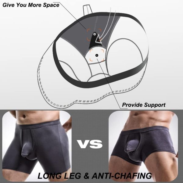 Ouruikia Men's Anti-Chafing Underwear Boxer Briefs | Ouruikia Separate Pouch Men's Boxer Briefs | Ouruikia Tagless Boxe