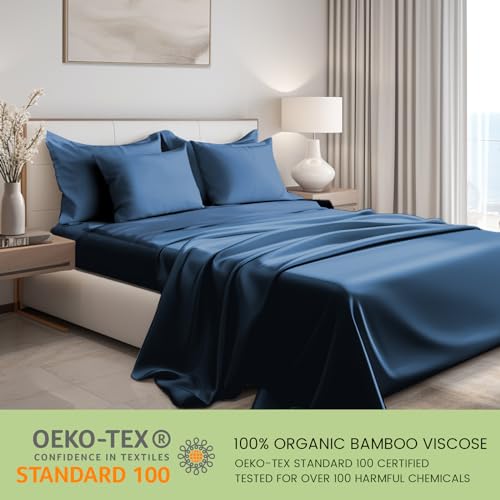 51fnlzsnt7l.jpg JSELF 100% Organic Viscose from Bamboo Ultra Soft Sheets for Hot Sleepers - Queen Size - OEKO-TEX STANDARD 100 JSELF 100