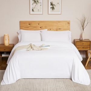 DREAMCARE King Size Cooling Bamboo Sheets - Microfiber Blend - Hotel Luxury Soft - (White) DREAMCARE King Size Bamboo