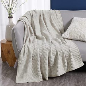 Ultra Soft Summer Waffle Bed Blanket (Fog, 45"x70") | Lightweight Bamboo-Cotton Blend Bed Blanket (Fog, Throw (45"x70")