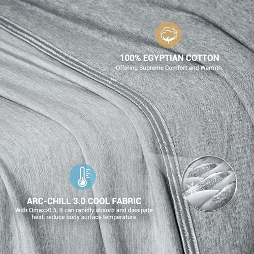 51na qzt7yl.jpg Elegear Arc-Chill Cool |0 Fiber Cooling Blanket for Hot Sleepers, Twin Size, Q-Max>0.5, Grey OEKO-TEX STANDARD 100 Ele