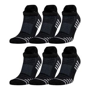 OdOst Men's Bamboo Thin Ankle Socks 6 Pairs Striped Breathable Absorbent Athletic