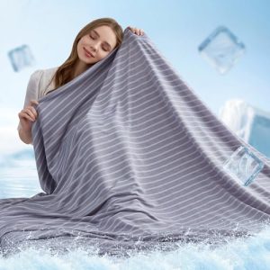 INGEROOM Cooling Blanket for Night Sweats, Lightweight Sofa Throw Blanket for Hot Sleepers - Stay Cool and Comfortable A