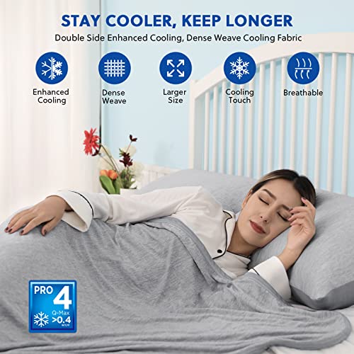 51xvp0wpel.jpg HOMFINE Cooling Blankets for Hot Sleepers - Thin Lightweight Breathable Soft Summer Blanket (Grey, 60 x 80 inches) OEKO-