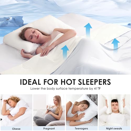51zcpgancjl.jpg Double Sided Cooling Blankets for Hot Sleepers | Soft Breathable Ice Blanket for Summer | Silky and Lightweight Queen S
