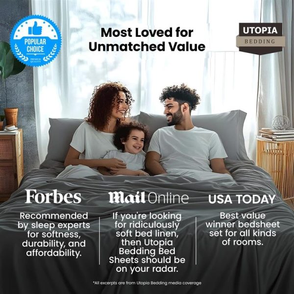 Utopia Bedding King Sheet Set - Ultra Soft Brushed Microfiber - Easy Care & Long Lasting Durability - Hotel Style Luxury